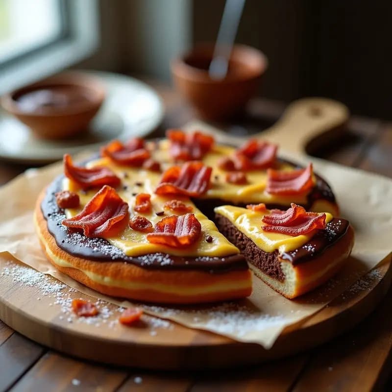 Pizza de Donut Glaseado con Nutella y Bacon: El Desayuno que no te Mereces pero Quieres