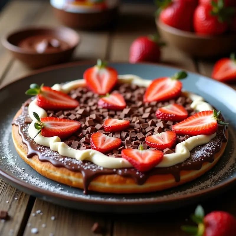 Pizza de Donut Glaseado con Nutella y Fresas: Postre o Cena para los Más Dispersos