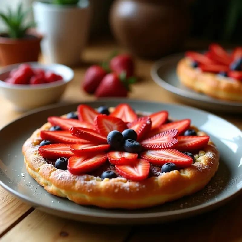 Pizza de Donut: Base de Brioche Rellena de Nutella y Frutos Rojos