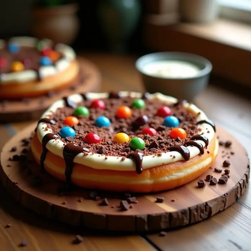Pizza de Donuts Glaseados con Queso Crema y Salsa de Chocolate: El Desayuno Prohibido que te Hará Adicto