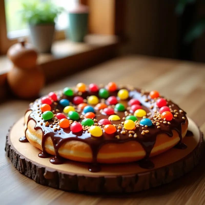 Pizza de Donuts Glaseados con Nutella y Gominolas: Postre Salado Dulce para Niños
