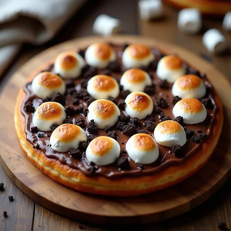 Pizza de Donuts Glaseados con Nutella y Marshmallows: Postre o Cena Decadente