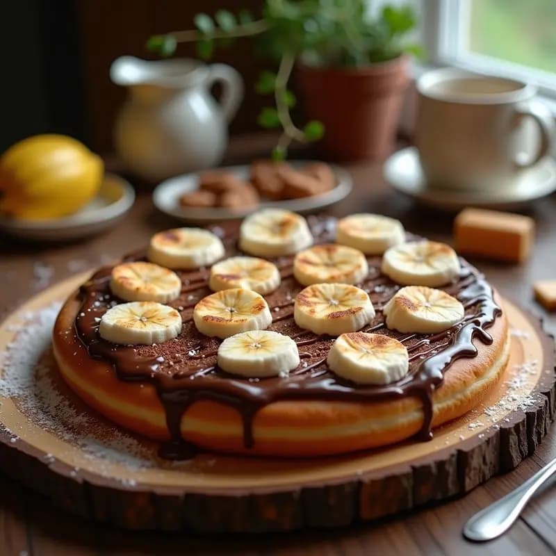 Pizza de Donuts con Nutella, Plátanos y Marshmallows: el Postre que Parece una Pizza