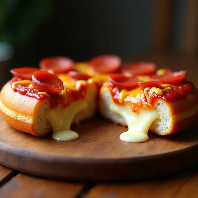 Pizza de Donuts Glaseados con Pepperoni y Queso Mozzarella: Receta Dulce-Salada para Amantes del Cheat Meal