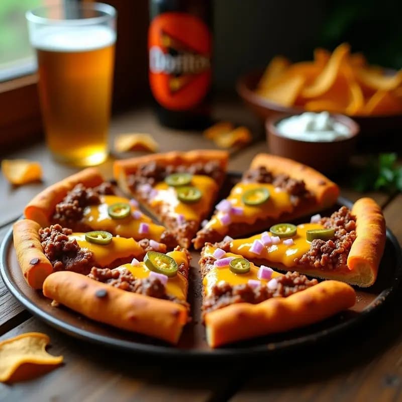 Pizza de Doritos con Queso Nacho y Carne Molida Picante: Receta para una Noche de Exceso