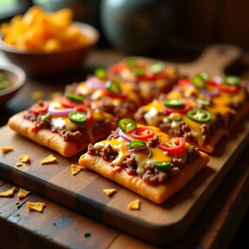 Pizza de Doritos con Queso Nacho y Carne de Res: Explosión de Sabores Crujientes