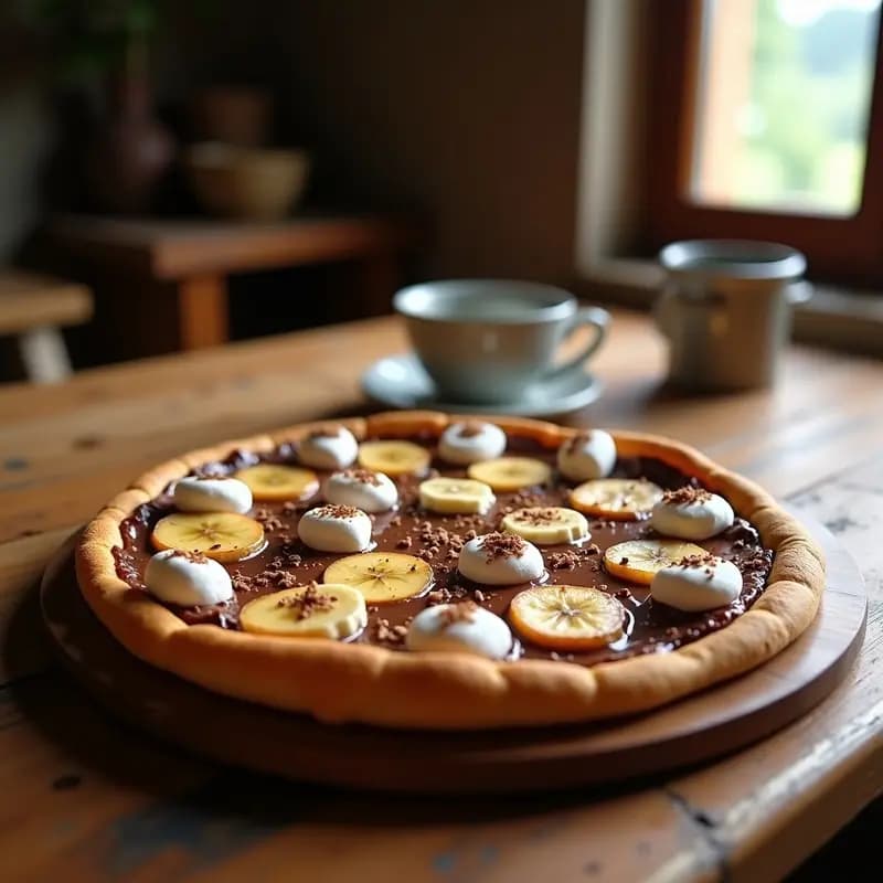 Pizza de Galleta con Nutella, Plátano y Marshmallows: El Desayuno de los Valientes