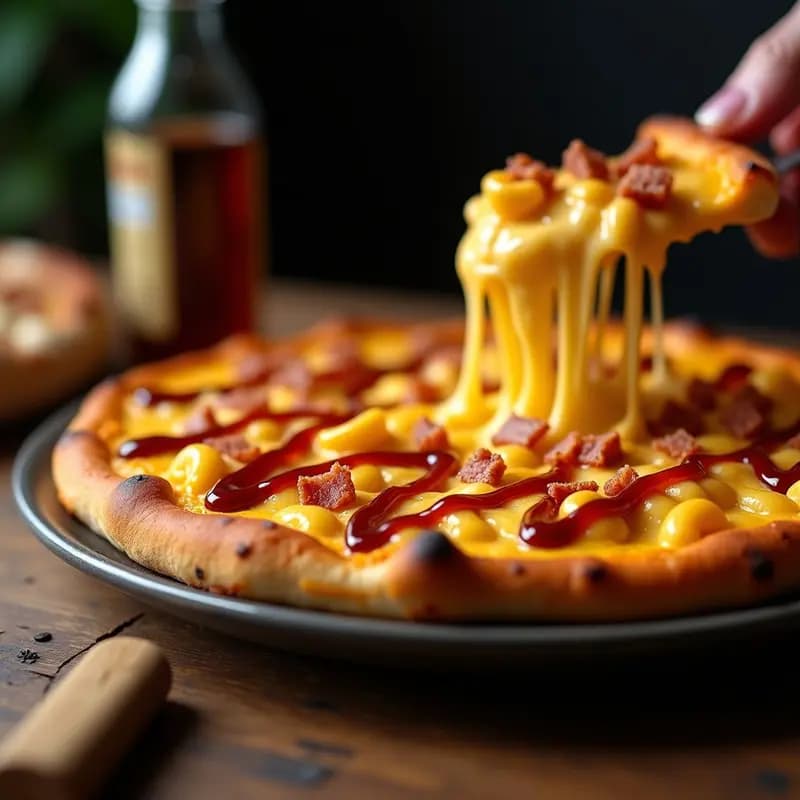 Pizza de Mac and Cheese con Costra de Queso Cheddar y Tocino: El Cheat-Meal que Combina Dos Clásicos