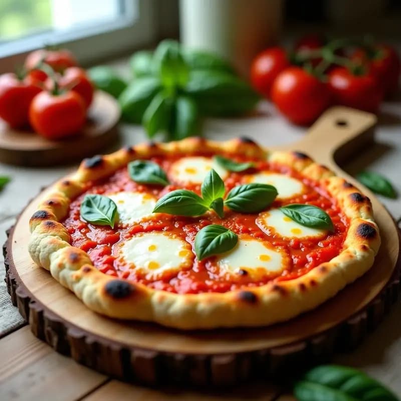 Pizza Margherita de Coliflor: Base Baja en Carbohidratos con Tomate y Albahaca Fresca
