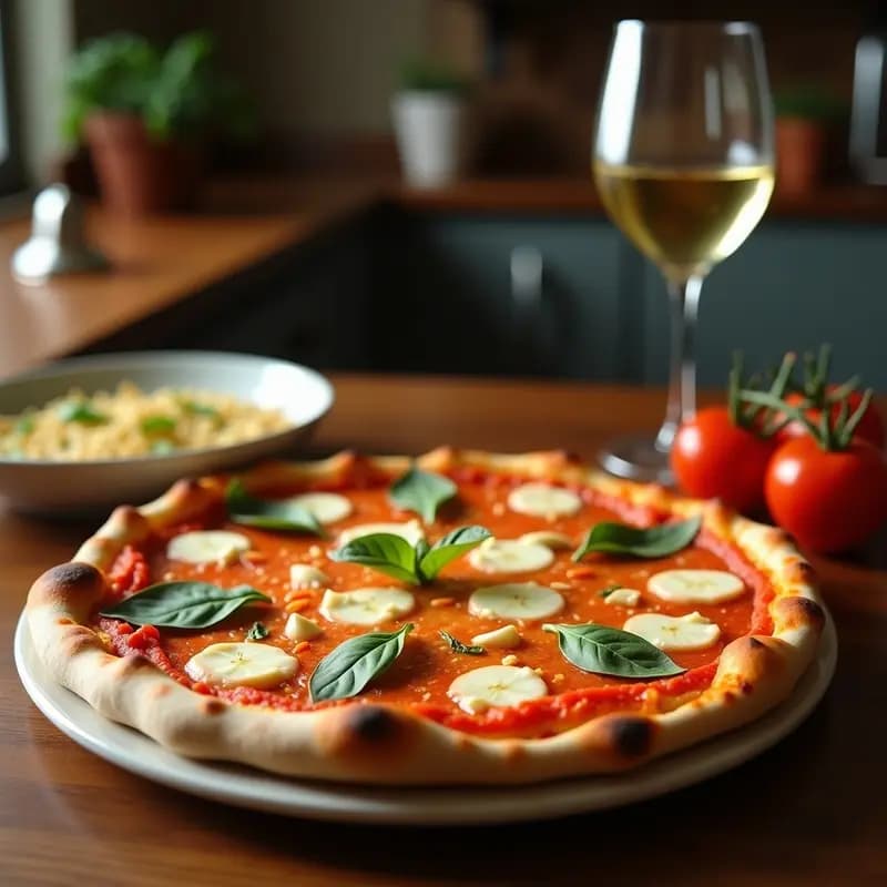 Pizza Marguerita de Coliflor con Queso de Cashew: Receta Italiana Keto y Vegana