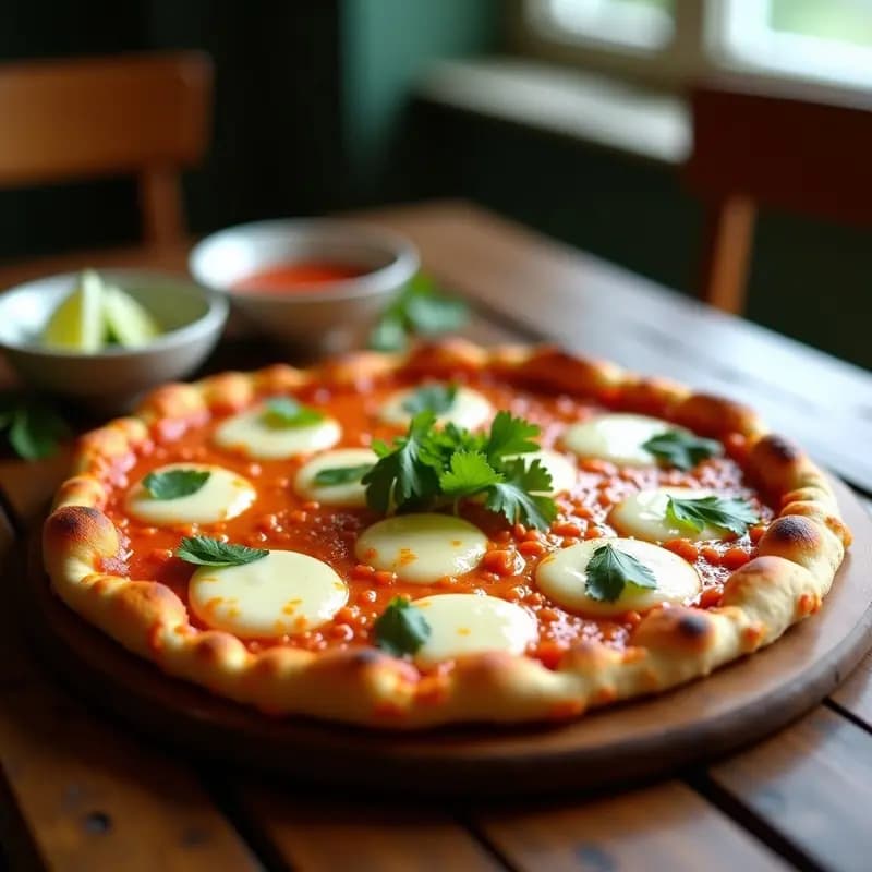 Pizza de Masarepa con Pollo Desmechado y Queso Mozzarella: Receta Colombiana en 25 Minutos