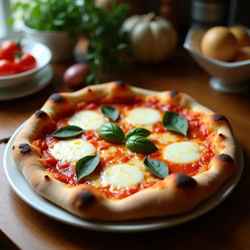 Pizza Napoletana con Mozzarella de Búfala y Albahaca Fresca: Receta en Piedra de Horno