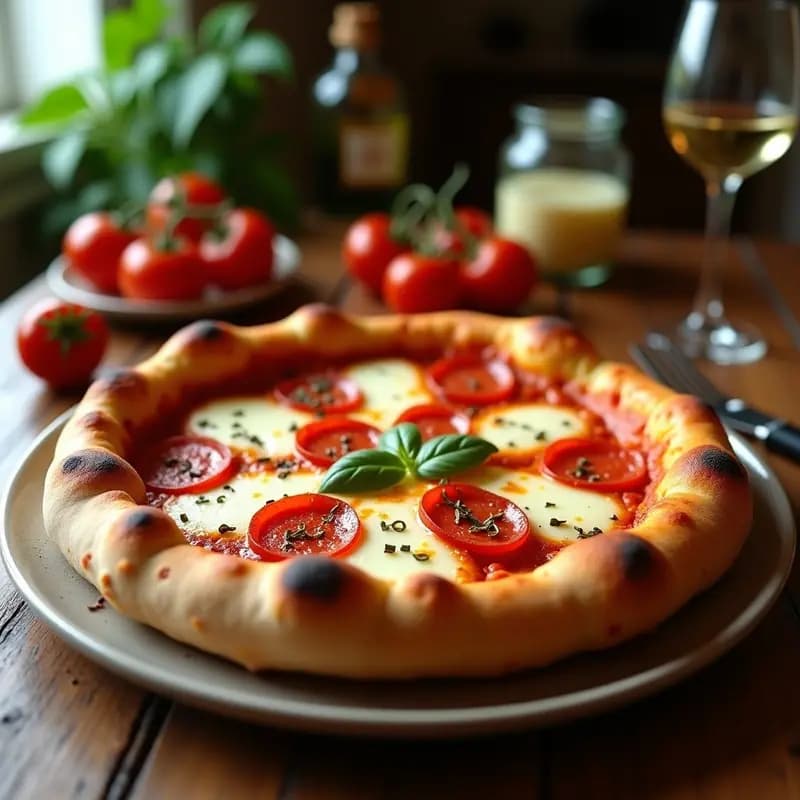 Pizza de Pepperoni y Queso con Borde de Mozzarella Frito: Crujiente por los Cuatro Costados