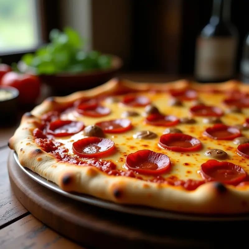 Pizza de Pepperoni, Salchicha y 3 Quesos con Costra de Queso: Receta para los Más Hambrientos
