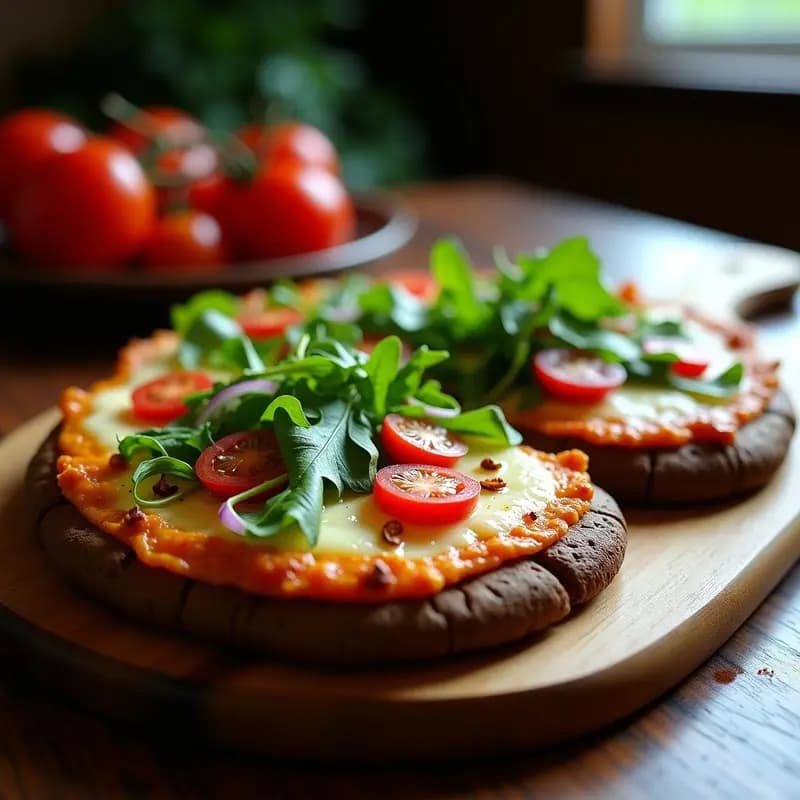 Pizza de Portobello y Rúcula con Vinagreta de Mostaza: Receta Italiana Keto