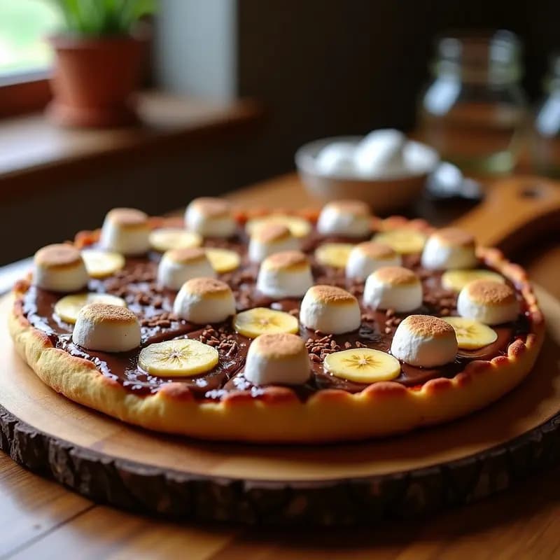 Pizza de Postre con Nutella, Plátano y Marshmallows: Receta Italiana para los Más Golosos