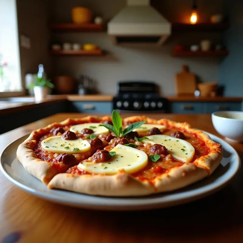 Pizza de desquite con Salchichón Crujiente y Queso de Cabra: Receta para Días de Antojo