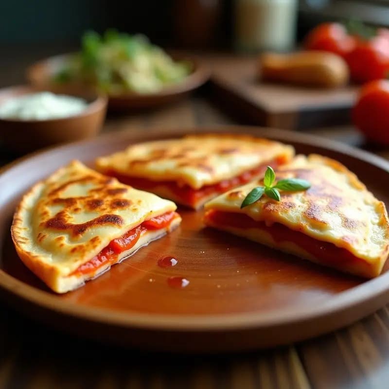 Pizzadilla: Quesadilla Rellena de Pepperoni, Mozzarella y Salsa de Tomate: Fusión Italiana-Mexicana Adictiva