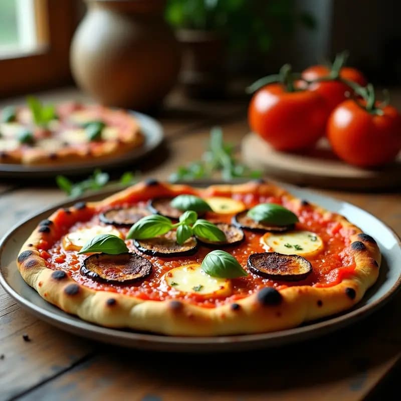 Pizzato de Coliflor con Pepperoni de Berenjena: Receta Italiana Low Carb y Sin Gluten