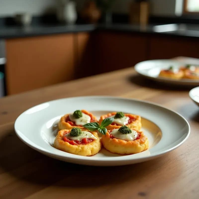 Pizzetas de Coliflor con Pesto de Rúcula y Parmesano: Aperitivo Italiano Sin Gluten