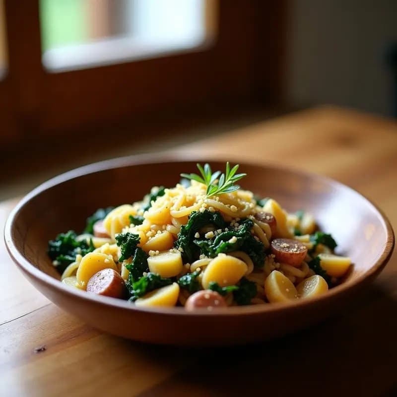 Pizzoccheri de Trigo Sarraceno y Queso Casera: Receta Italiana de los Alpes Vegana