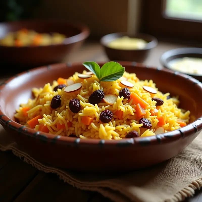 Bukharah Plov con Arroz Basmati y Pasas: Receta Uzbekistán de Arroz Speciado