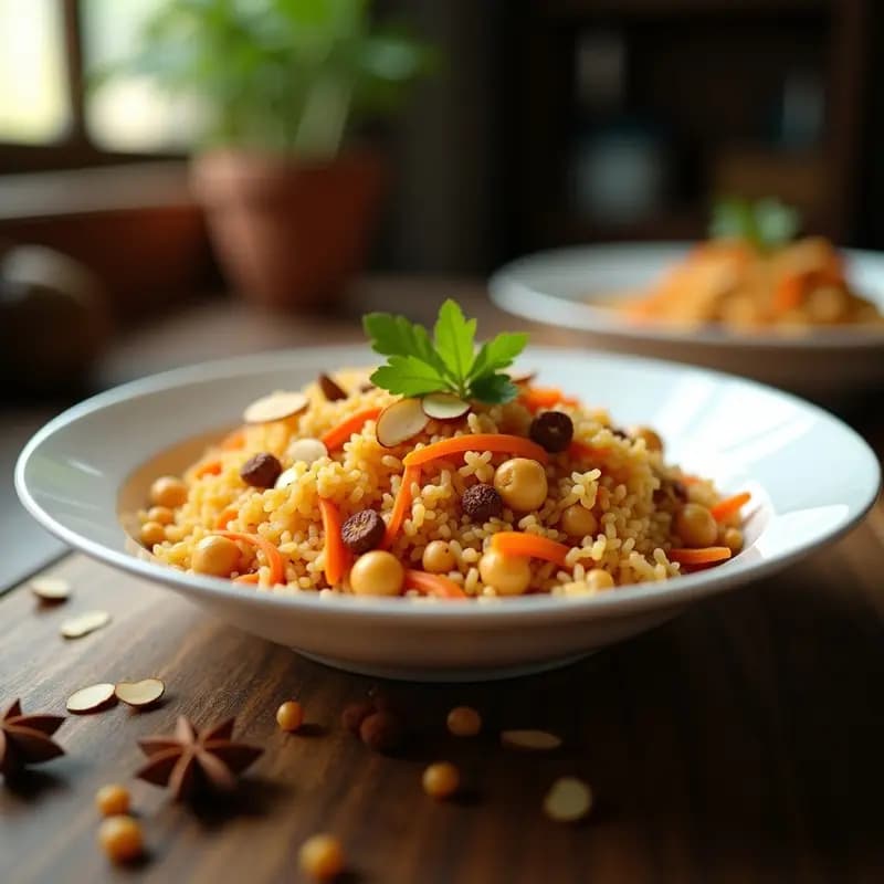 Plov Uzbeko con Zanahoria y Garbanzos: Arroz Pilaf de Asia Central