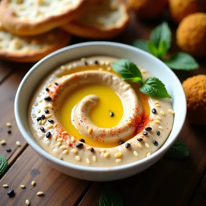 Pmol de Garbanzos y Tahini: Salsa Libanesa Cremosa para Falafel o Pan Pita