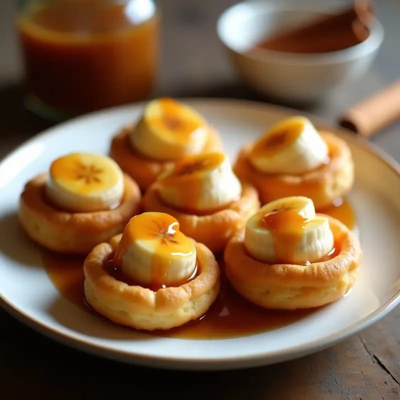 Poffertjes Holandesas con Caramelo Salado y Plátano: Postre Mini en Airfryer