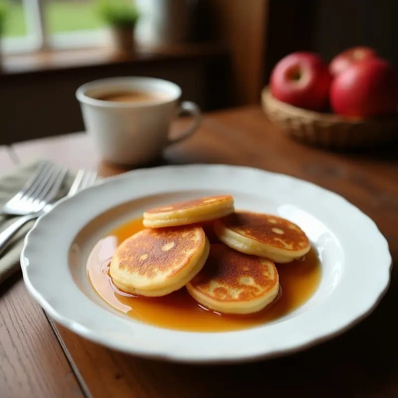 Poffertjes Holandesas con Compota de Manzana y Canela: Postre Europeo Sin Azúcar