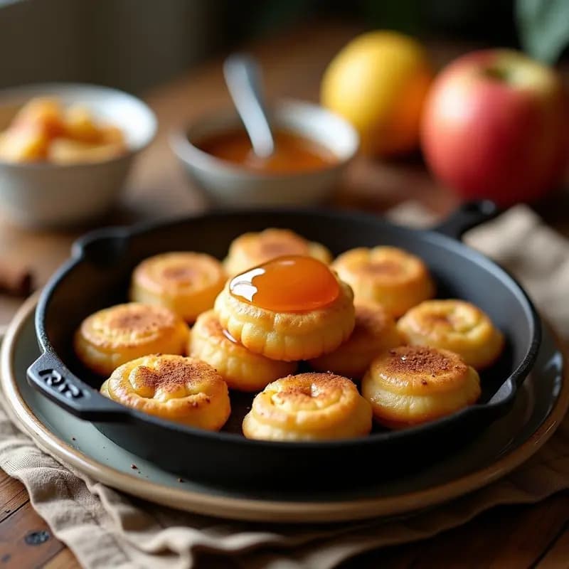 Poffertjes Holandeses con Compota de Manzana: Mini Panqueques Esponjosos para Desayunar