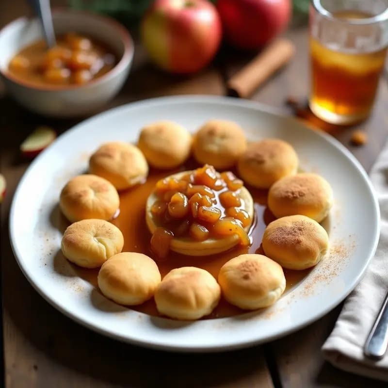 Poffertjes Holandeses con Compota de Manzana y Canela: Desayuno Sin Gluten y Sin Lactosa