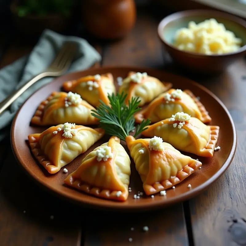 Pogonchi de Espinacas y Queso Bryndza: Empanadas Ucranianas en Airfryer