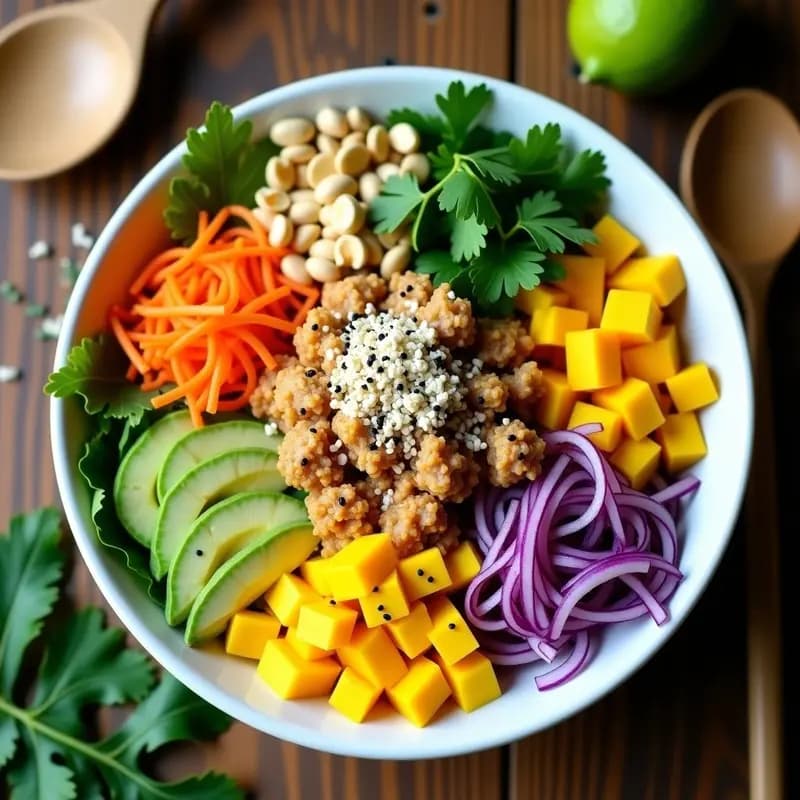 Poke Bowl Hawaiano de Jackfruit y Mango: Receta Vegana con Toque Tropical