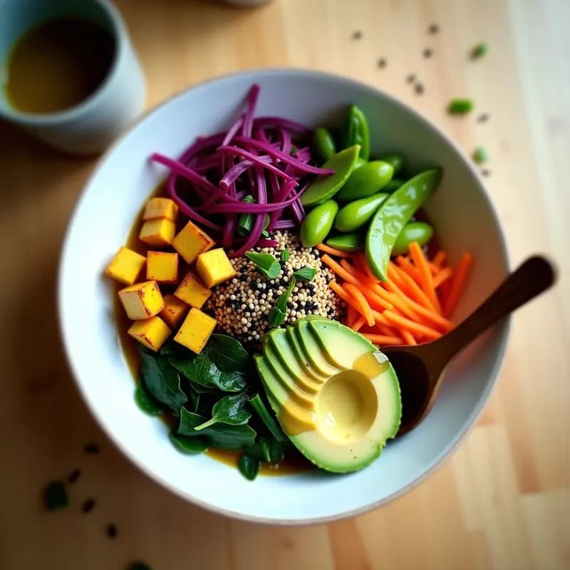 Poke Bowl de Remolacha y Aguacate: Receta Hawaiana Vegana con Vinagreta de Jengibre