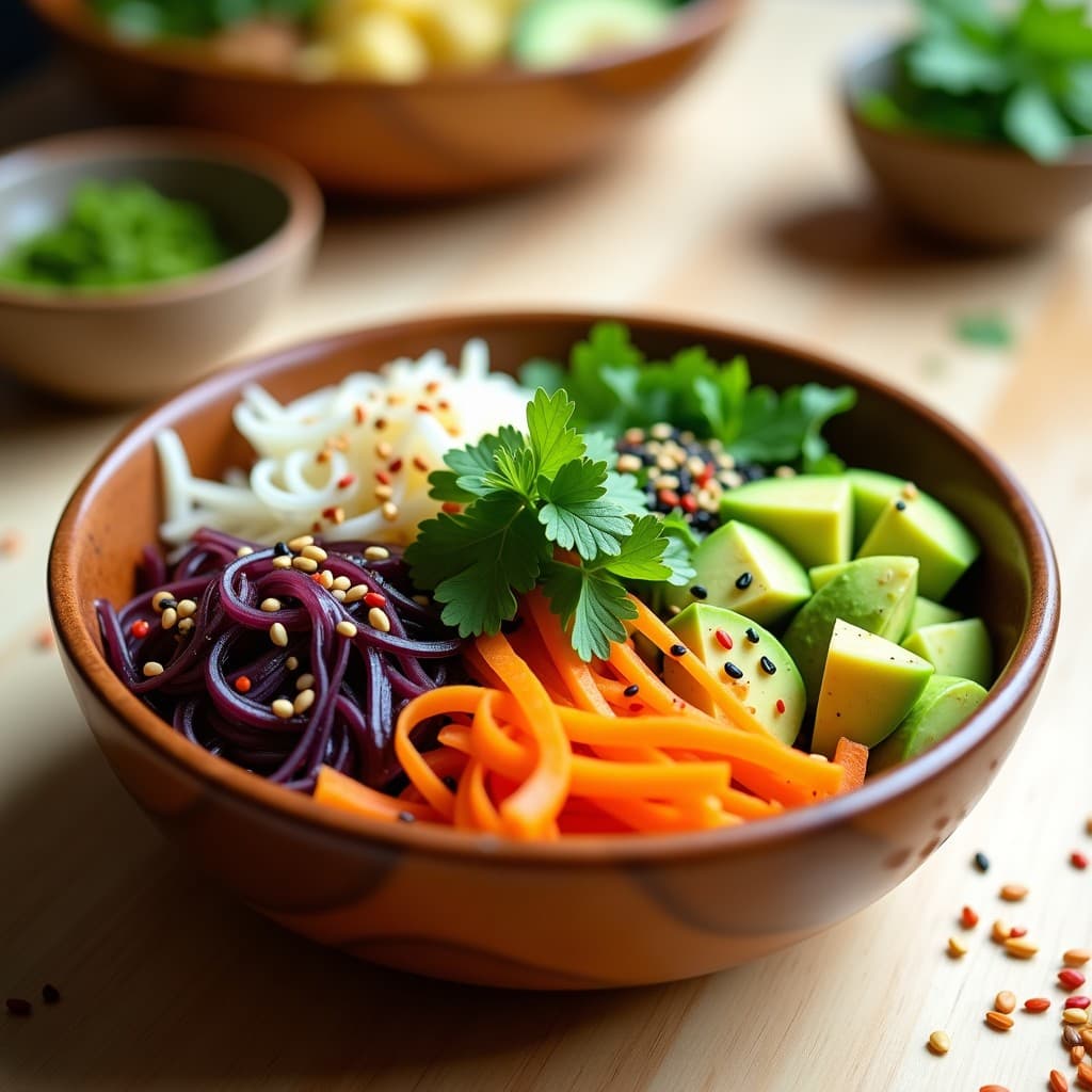 Poke de edamame y aguacate con vinagreta de yuzu: Receta hawaiana vegana para tuppers