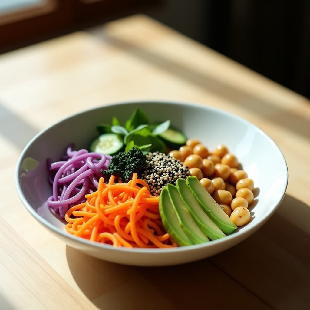 Poke de Garbanzos y Aguacate con Vinagreta de Limón Yuzu: Receta Vegana Japonesa para Llevar