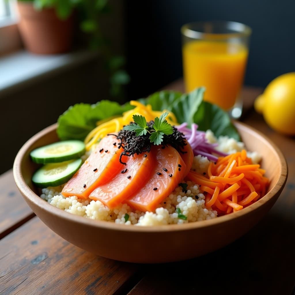 Poke de Quinoa y Salmón Ahumado: Receta Hawaiana en 15 Minutos con Vinagreta de Cítricos