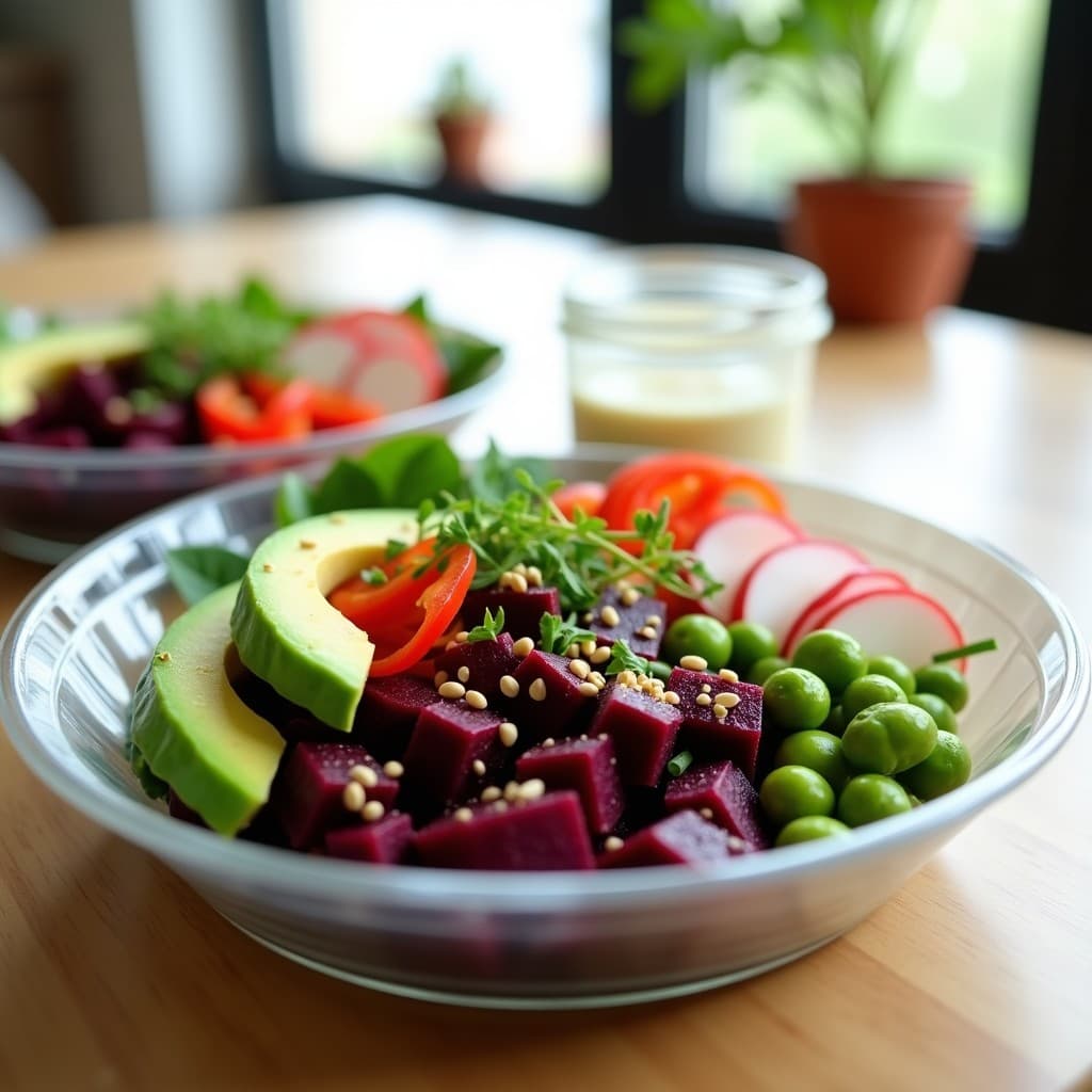 Poke de Remolacha y Edamame con Vinagreta de Miso Blanco: Receta Vegana para Tupper