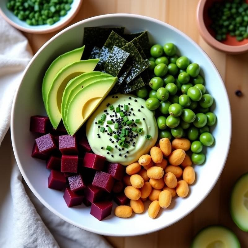 Poke de Remolacha y Edamame con Aderezo de Wasabi y Limón: Bowl Vegano Keto