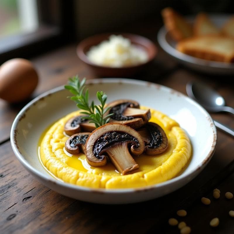 Polenta Cremosa con Hongos y Trufa: Receta en Thermomix Gourmet y Sin Lactosa