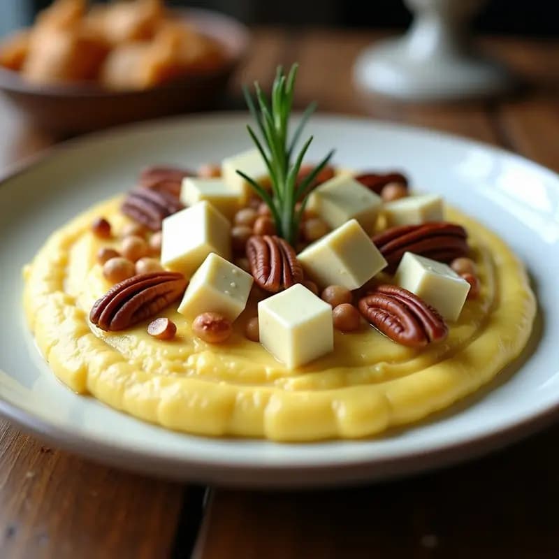 Polenta con Gorgonzola y Nueces: Entrante Italiano Keto y Sin Gluten en 15 Minutos