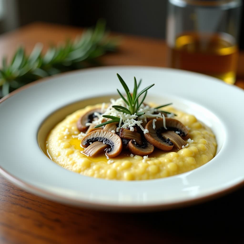 Polenta Cremosa de Maíz Azul con Hongos Porcini: Receta Italiana Keto en Thermomix