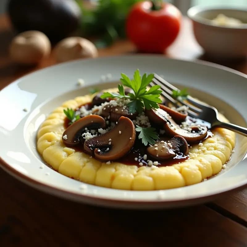 Precio de Polenta con Salsa de Hongos y Queso Parmesano: Receta Italiana Cremosa en 20 Minutos