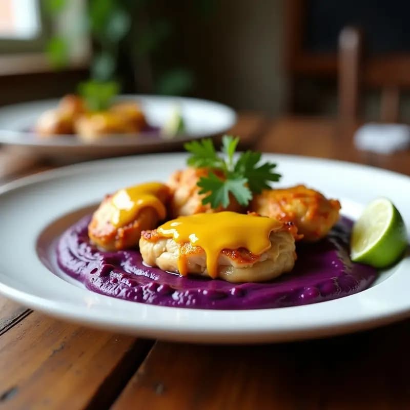 Pollo al Ají Amarillo con Puré de Camote Morado: Receta Peruana en Airfryer