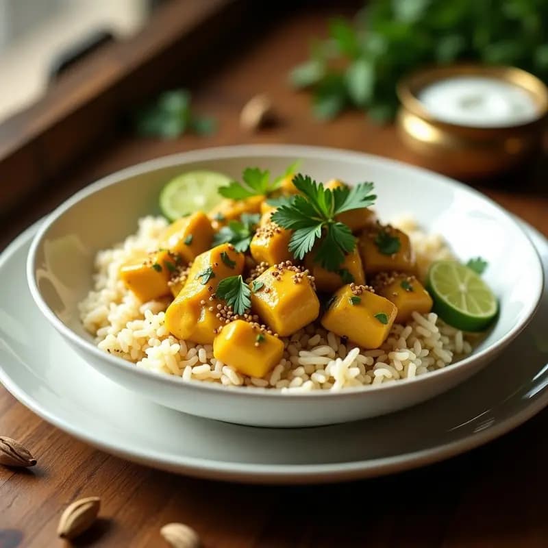 Cumin Lime Chicken: Pollo al Comino y Lima con Arroz Basmati: Receta India en Olla Express