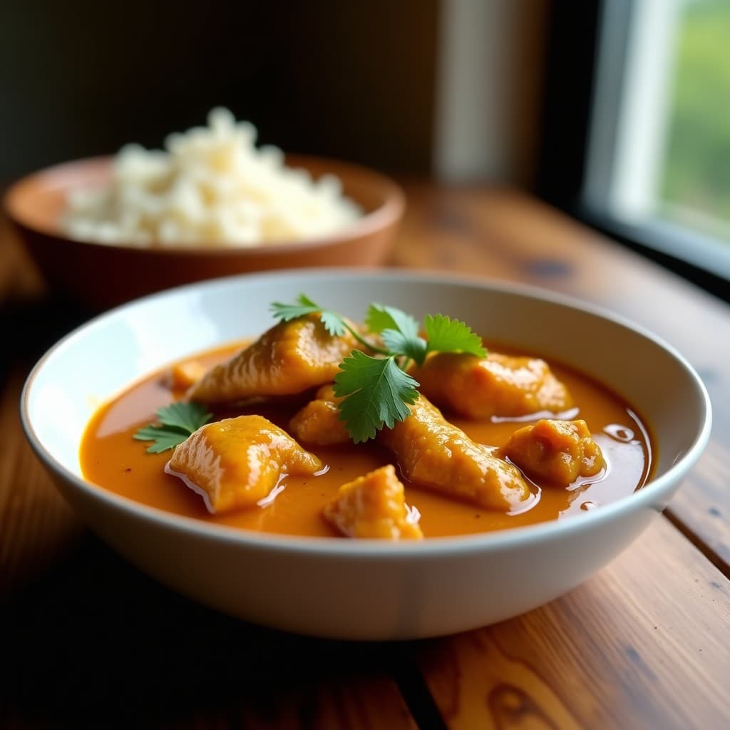 Pollo al Curry de Tamarindo: Receta Indiana en Olla Express con Arroz Basmati