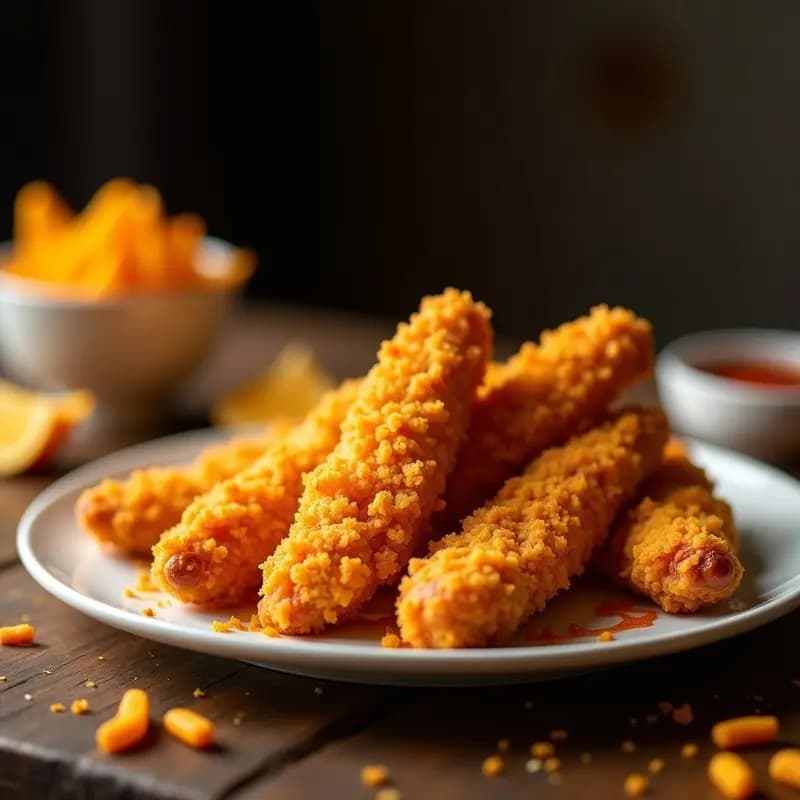 Pollo Empanizado con Costra de Doritos y Queso Nacho: Crujiente y Adictivo