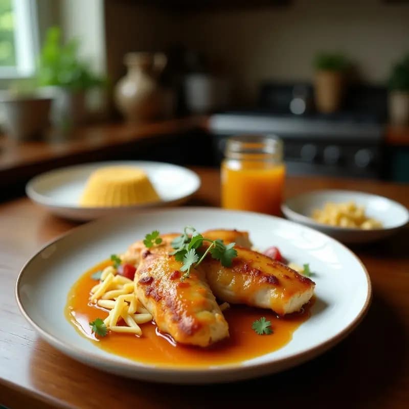 Pollo Frito Crujiente con Miel y Mantequilla de Cacahuete: Combinación Adictiva