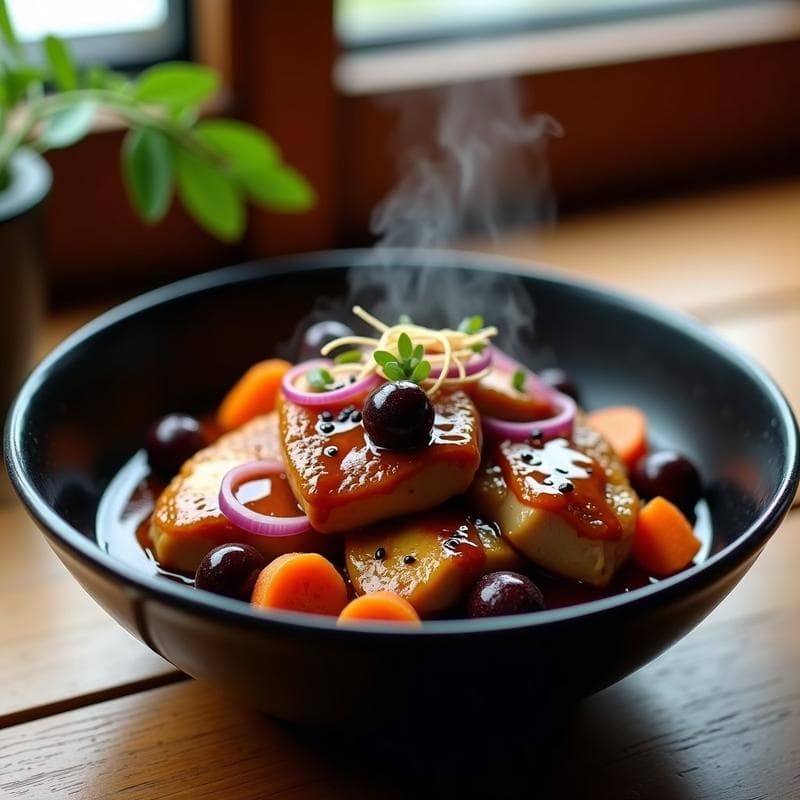Pollo al Miso y Ciruelas Umeboshi: Receta Japonesa en Olla Lenta con Sabores Umami